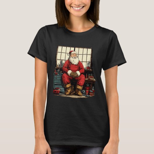 T-shirt Cool Workshop Santa Claus With Wrenches Tool Costu (Devant)