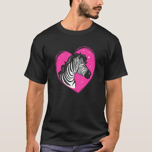 T-shirt Cool Zebra Fuuny Hipster Zebra Animaux Coeur Pin (Devant)