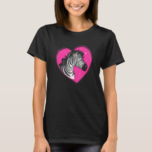 T-shirt Cool Zebra Fuuny Hipster Zebra Animaux Coeur Pin