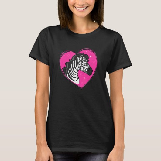 T-shirt Cool Zebra Fuuny Hipster Zebra Animaux Coeur Pin (Devant)