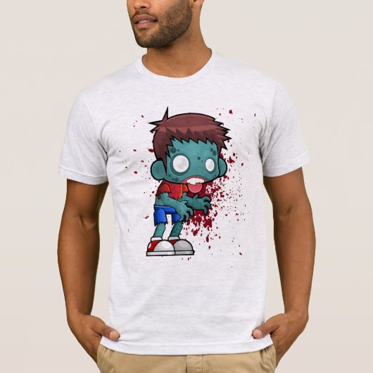 T-shirt Cool Zombie Mec avec sang / Peinture (Devant)