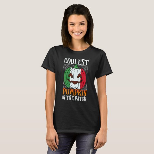 T-shirt Coolest Pumpkin In The Patch Italian Flag Jack Ou2 (Devant entier)