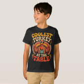 T-shirt Coolest Turkey At The Table Funny Thanksgiving Out (Devant entier)
