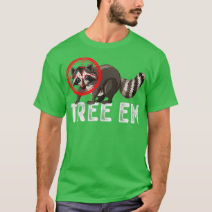 T-shirt Coon Chasse Arbre Em Drôle Vintage Raccoon Chasse