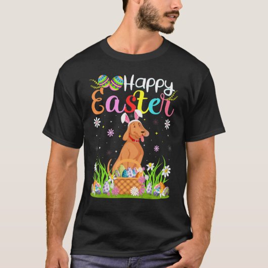 T-shirt Coonhound Chien Bunny Oeuf Chasse Coonhound Happy (Devant)