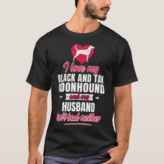 T-shirt Coonhound Noir Et Tan (Devant)