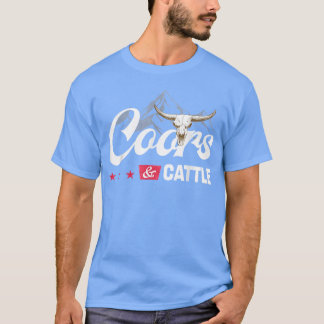 T-shirt Coor et bétail Cow rétro occidental Montagnes et u