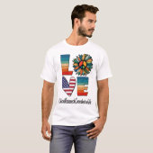 T-shirt Coordinateur de recherche clinique Life Peace Love (Devant entier)