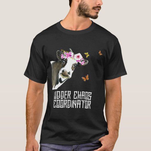 T-shirt Coordinateur de Udder Chaos Funny Cow (Devant)