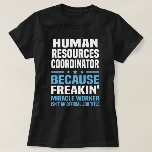 T-shirt Coordonnateur des ressources humaines (Design devant)