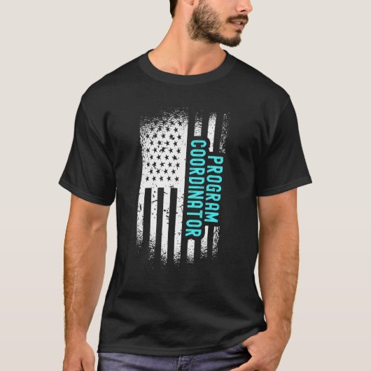 T-shirt Coordonnateur du programme avec drapeau américain (Devant)