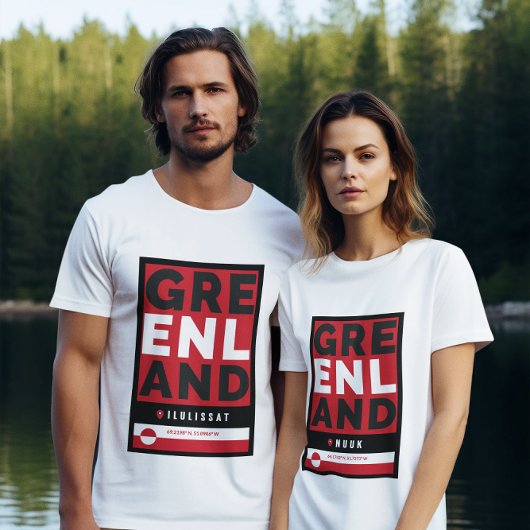T-shirt Coordonnée de destination arctique de l'Ilulissat