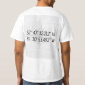 T-shirt Coordonnées de base GPS Compass (Dos)