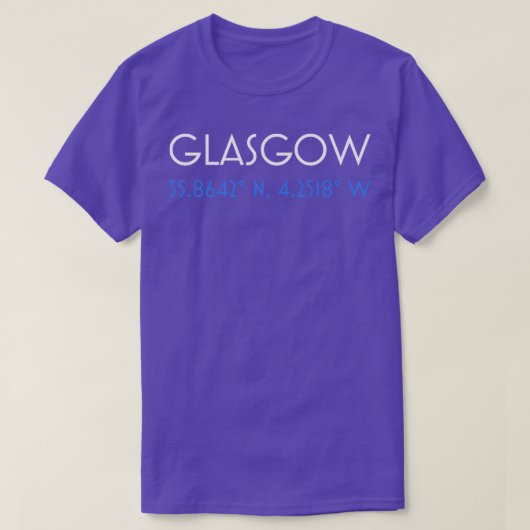 T-shirt Coordonnées de Glasgow (Design devant)