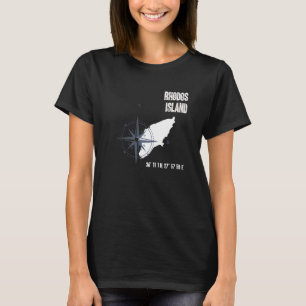 T-shirt Coordonnées de la mer Méditerranée de l'île Rhodes