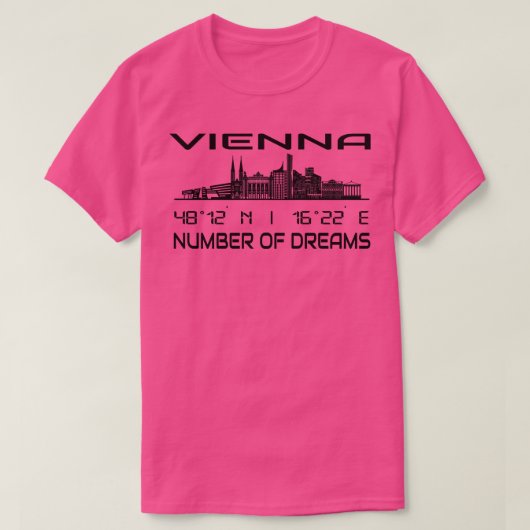 T-shirt Coordonnées GPS Capitale Vienne Skyline 1 (Design devant)