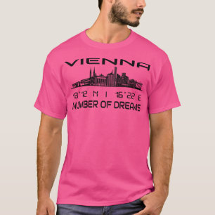 T-shirt Coordonnées GPS Capitale Vienne Skyline 1
