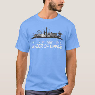 T-shirt Coordonnées GPS de Las Vegas Skyline City Dream Ci
