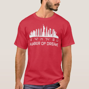 T-shirt Coordonnées GPS de New York City Skyline Manhattan