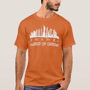 T-shirt Coordonnées GPS de New York City Skyline Manhattan