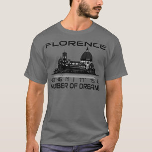 T-shirt Coordonnées GPS Florence City Skyline Dream City 1
