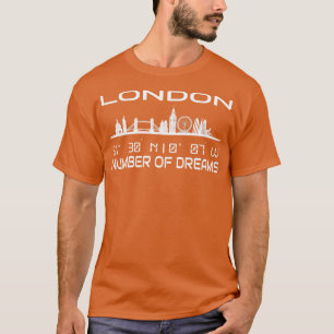 T-shirt Coordonnées GPS Silhouette Skyline London 1