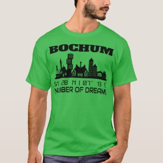 T-shirt Coordonnées GPS Ville De Bochum Skyline Dream City