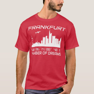 T-shirt Coordonnées GPS Ville De Francfort Skyline Dream 2