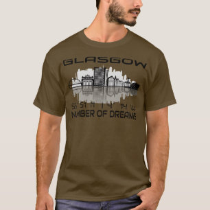 T-shirt Coordonnées GPS Ville Glasgow Skyline Dream City 3