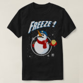 T-shirt Cop Snowman Freeze Police Navidad Policeman Police (Design devant)