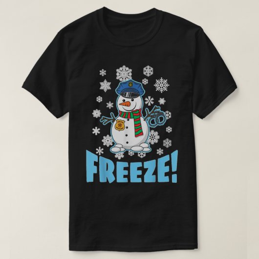 T-shirt Cop Snowman Ugly Christmas For Men Women Funny Hol (Design devant)