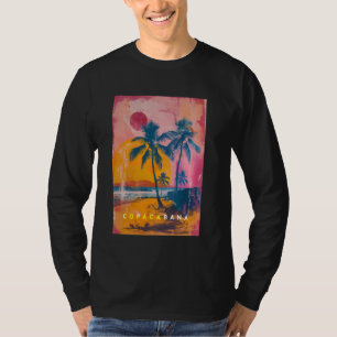 T-shirt Copacabana Rio de Janeiro Brésil Plage rétro Sunse