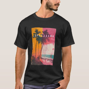 T-shirt Copacabana Rio de Janeiro Brésil Plage rétro Sunse