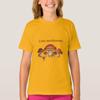T-shirt "Copain Champignon Heureux – Design Mignon Minimal