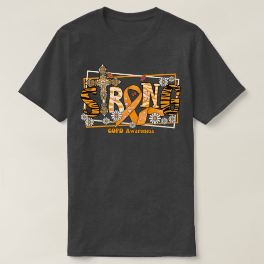 T-shirt COPD Sensibilisation ruban croisé Un espoir fort a (Design devant)