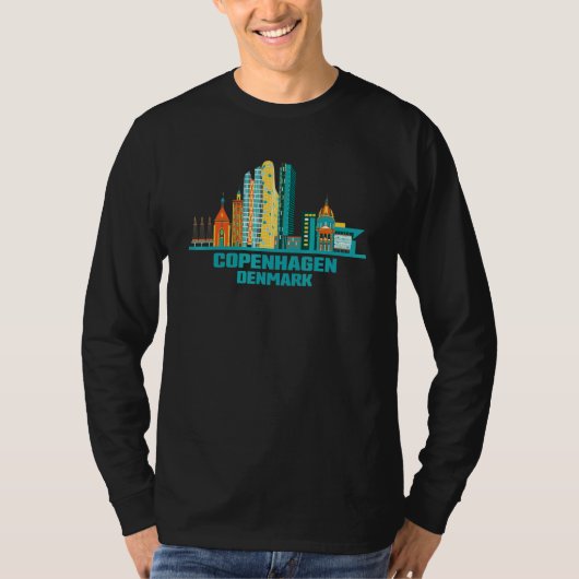 T-shirt Copenhague Danemark Skyline Dane Cityscape Danes D (Devant)