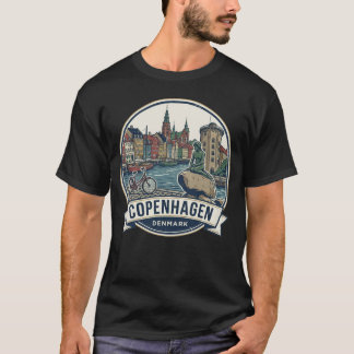 T-shirt Copenhague Iconique : Vélo, Canal & Monument