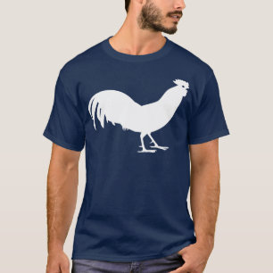 T-shirt Copie blanche d'oiseau de coq