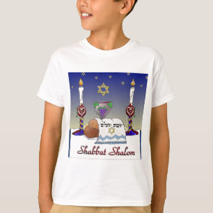 T-shirt Copie d'art de Judaica Shabbat Shalom