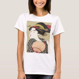 T-shirt copie de carte postale de geisha