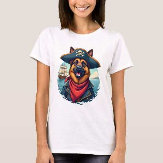 T-shirt Copie de Pirate de Chien Berger Allemand (Devant)