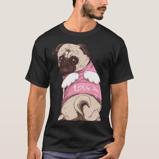 T-shirt Copie de Pug Ange Mignon (Devant)