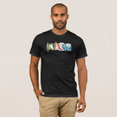 T-shirt Copie de timbre de multiclr de K LEIF (Devant entier)