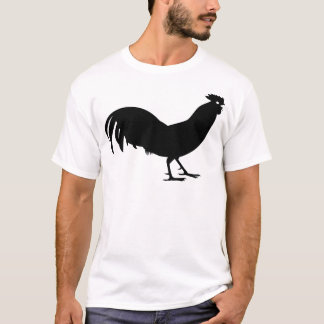 T-shirt Copie noire d'oiseau de coq