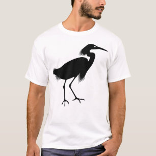 T-shirt Copie noire d'oiseau de héron de Milou