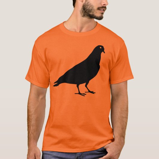 T-shirt Copie noire d'oiseau de pigeon (Devant)