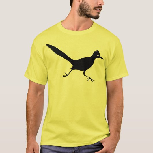 T-shirt Copie noire d'oiseau de Roadrunner (Devant)