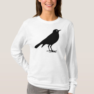 T-shirt Copie noire d'oiseau de Robin
