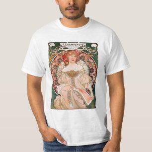 T-shirt Copie vintage de Nouveau Mucha d'art