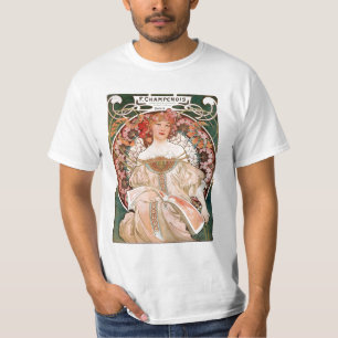 T-shirt Copie vintage de Nouveau Mucha d'art
